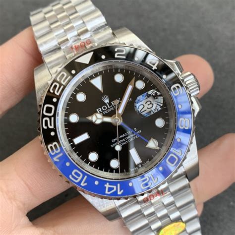 rolex gmt black blue replica|rolex gmt master 2 size.